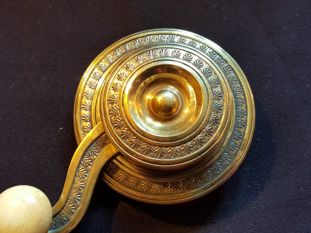 Ornate Georgian Brass Door Bell Ringer. View IV