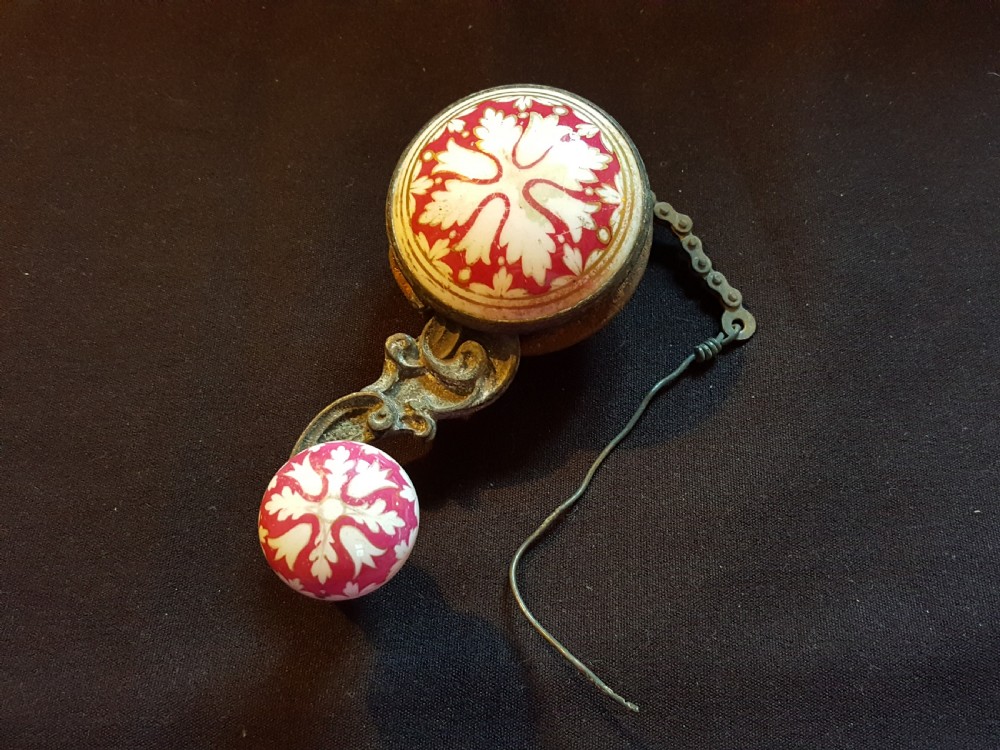 Ornate French Porcelain Bell Ringer.