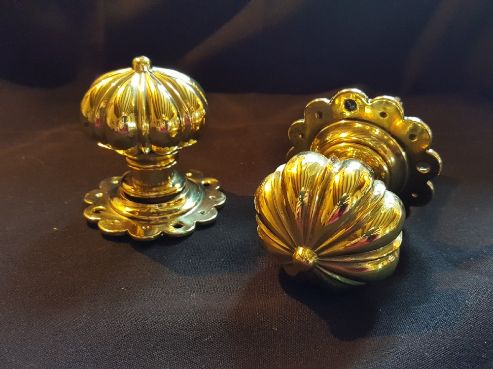 One Pair of Victorian Brass Door Knobs.