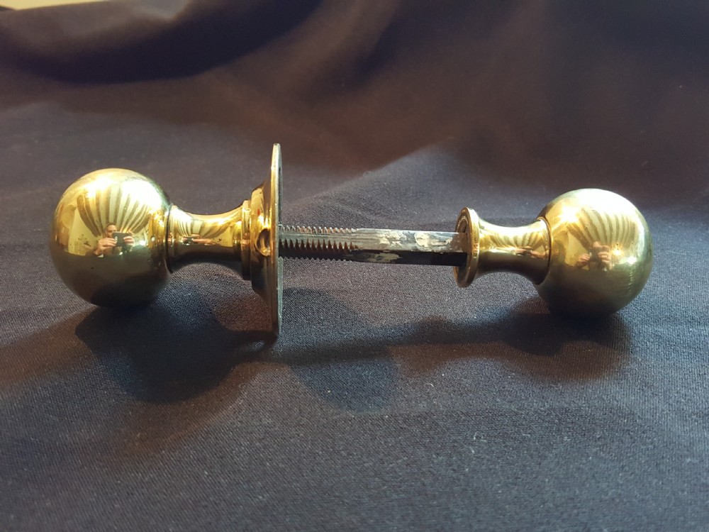 One Pair of Edwardian Brass Rim-Lock Door Knobs. View III