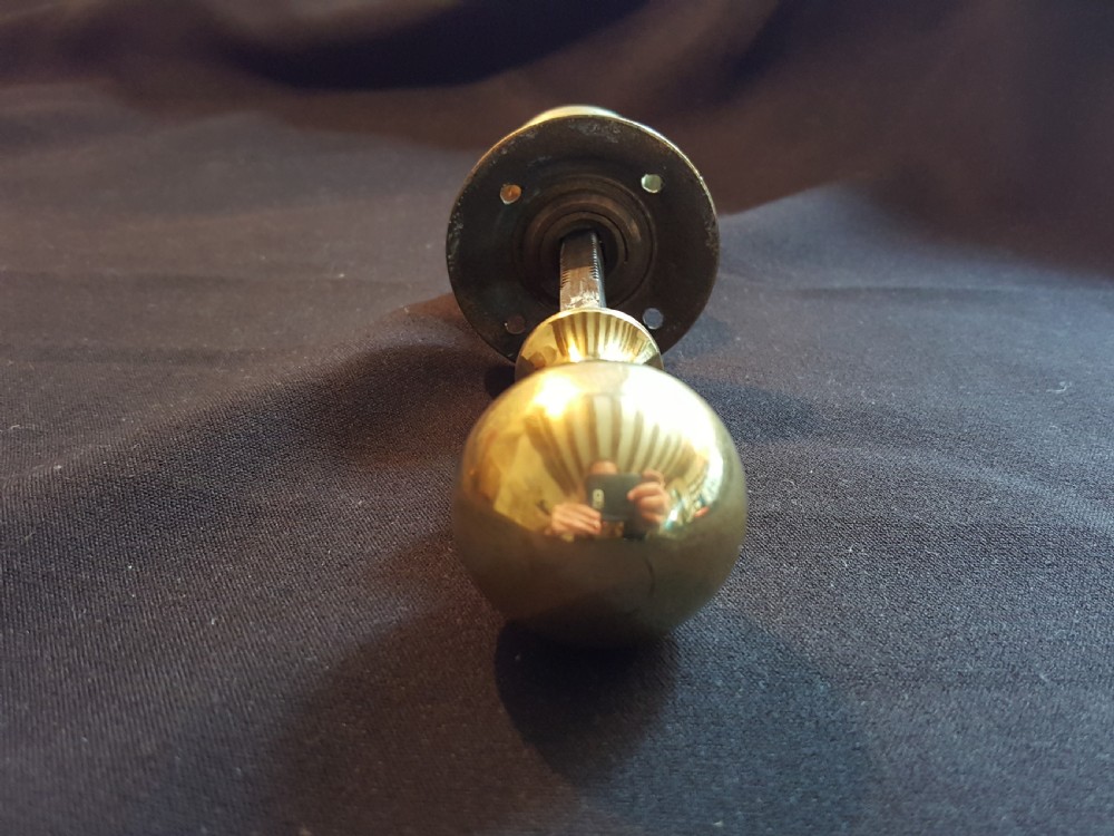 One Pair of Edwardian Brass Rim-Lock Door Knobs. View IV