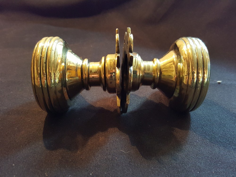 Pair of Gothic Brass Door Knobs. View II
