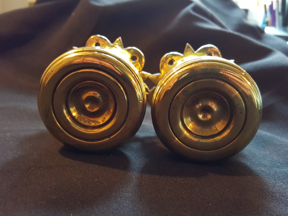 Pair of Gothic Brass Door Knobs. View IV