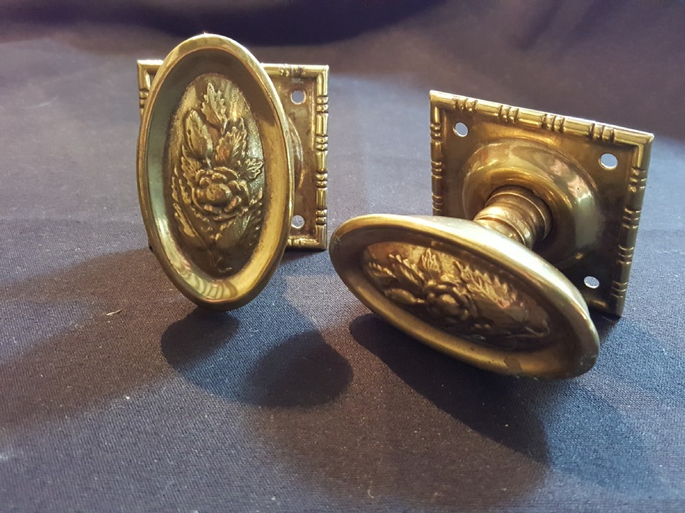 One Pair of Victorian Brass Door Knobs.