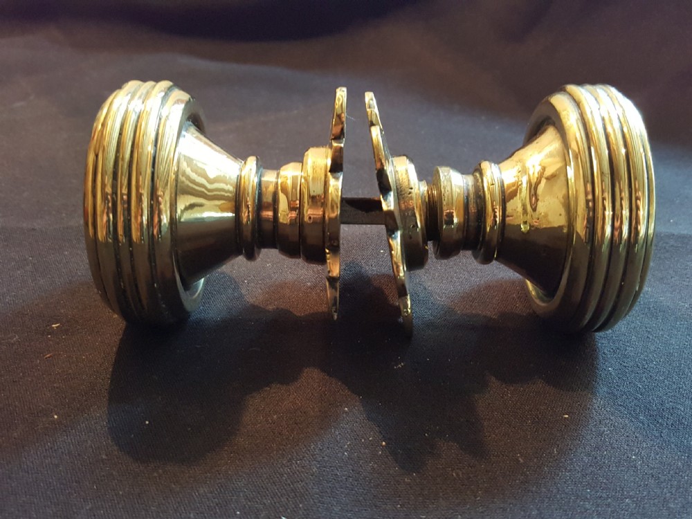 One Pair of Gothic Brass Door Knobs. View II