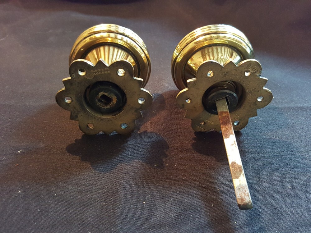 One Pair of Gothic Brass Door Knobs. View III