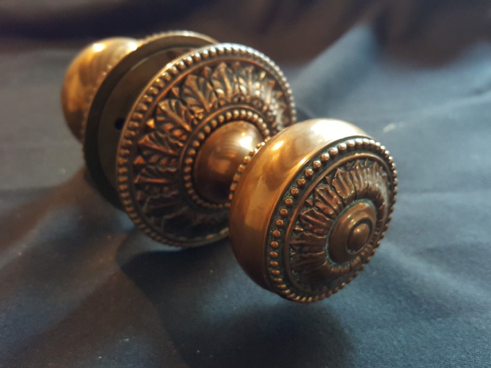 One Pair of Regency Bronze Door Knobs. View V