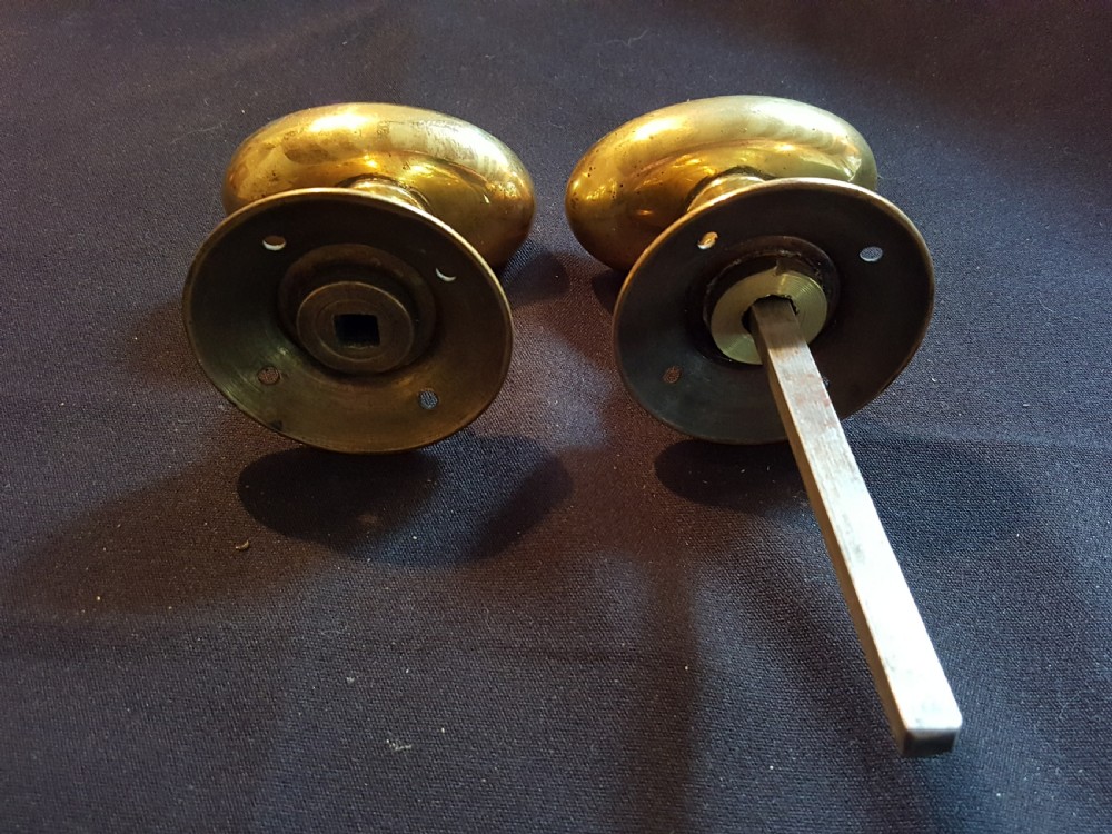 One Pair of Victorian Brass Door Knobs. View III