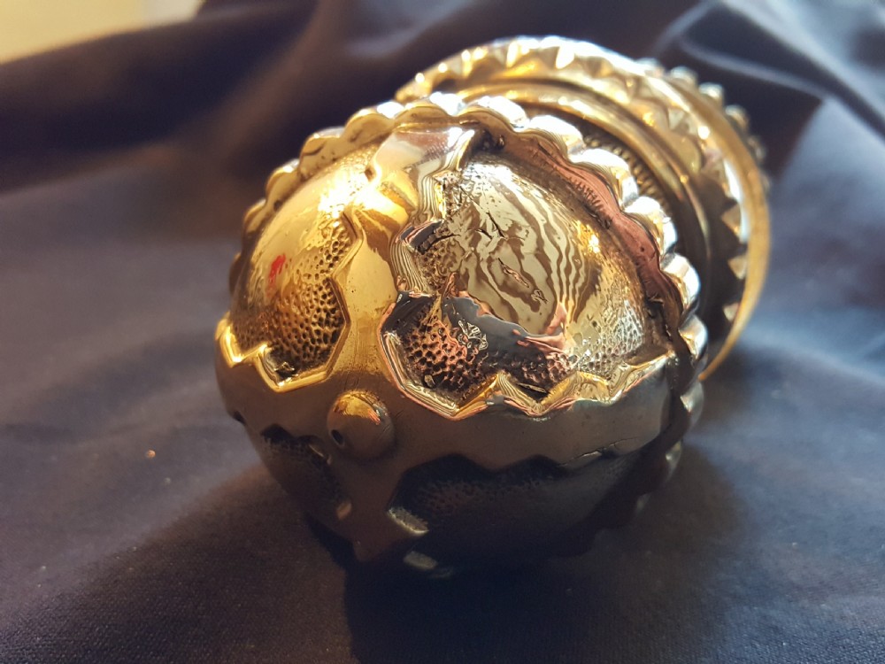 One Pair of Gothic Brass Door Knobs. View V