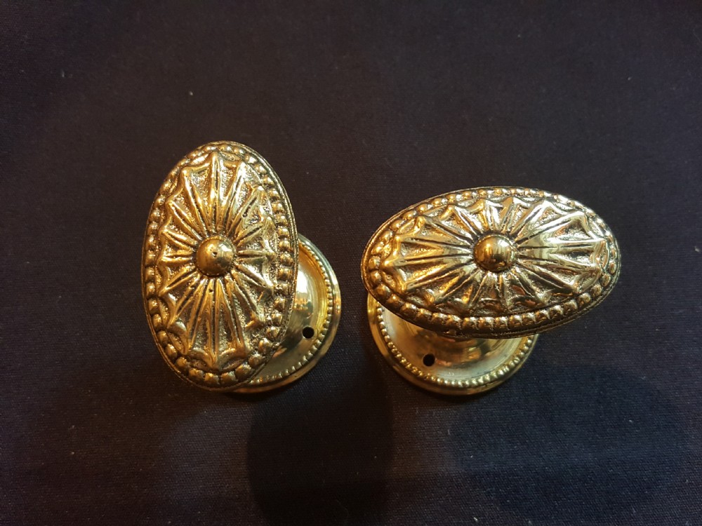 Pair of Regency Brass Door Knobs. View IV