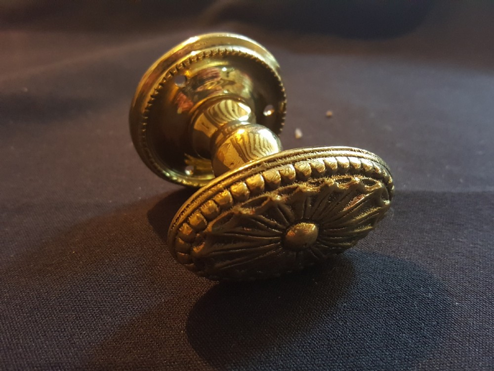 Pair of Regency Brass Door Knobs. View V