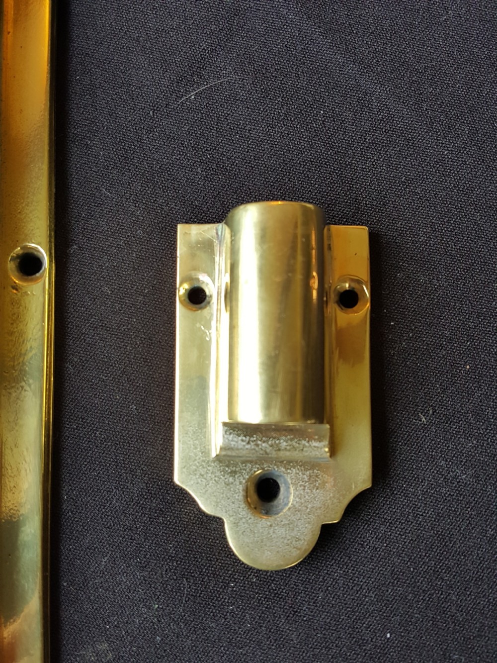 Single Brass Gothic Victorian Door Bolt. View III