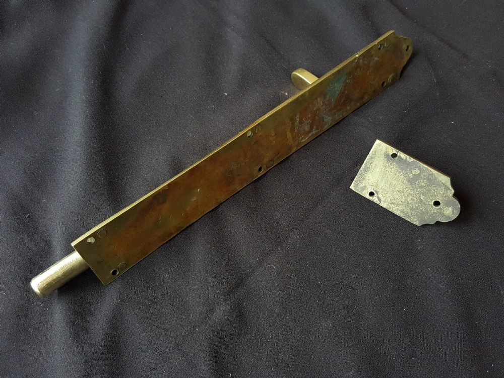 Single Brass Gothic Victorian Door Bolt. View VI