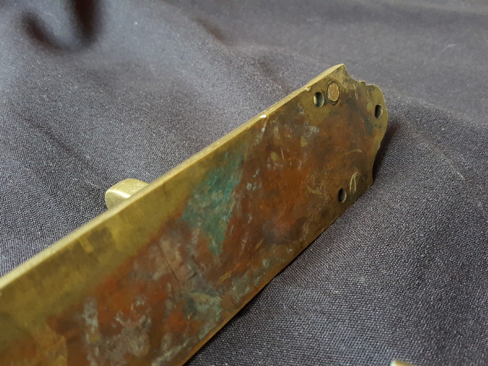 Single Brass Gothic Victorian Door Bolt. View VIII