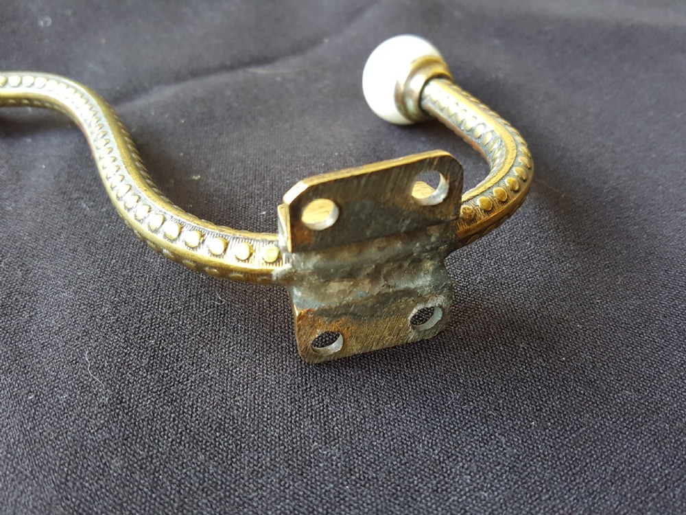 SA128 Single Brass Victorian Hat & Coat Hook. View V