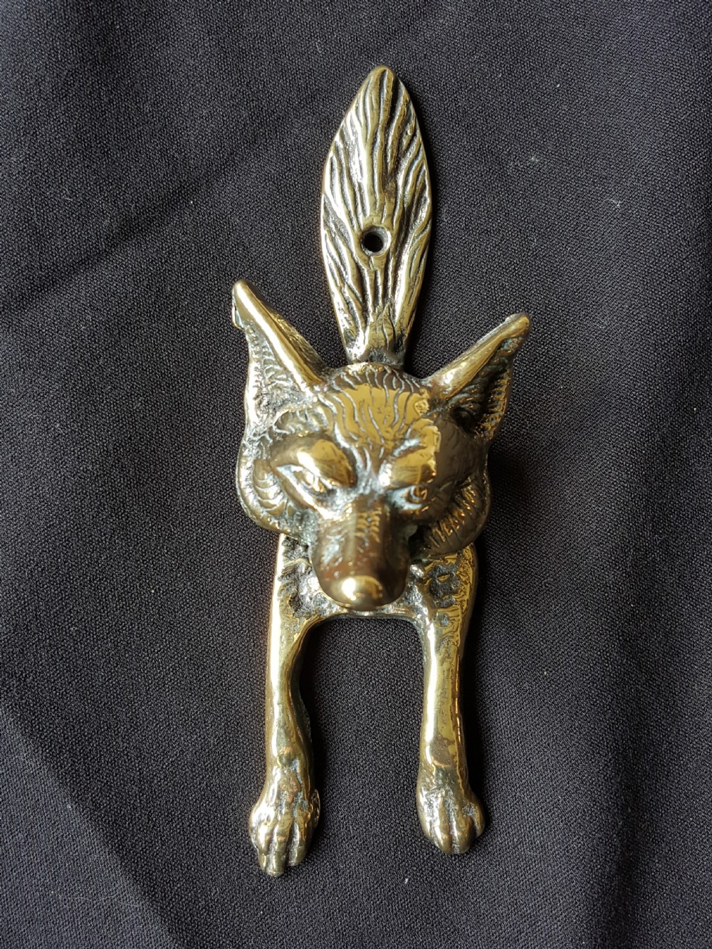 Brass Victorian Fox Door Knocker.