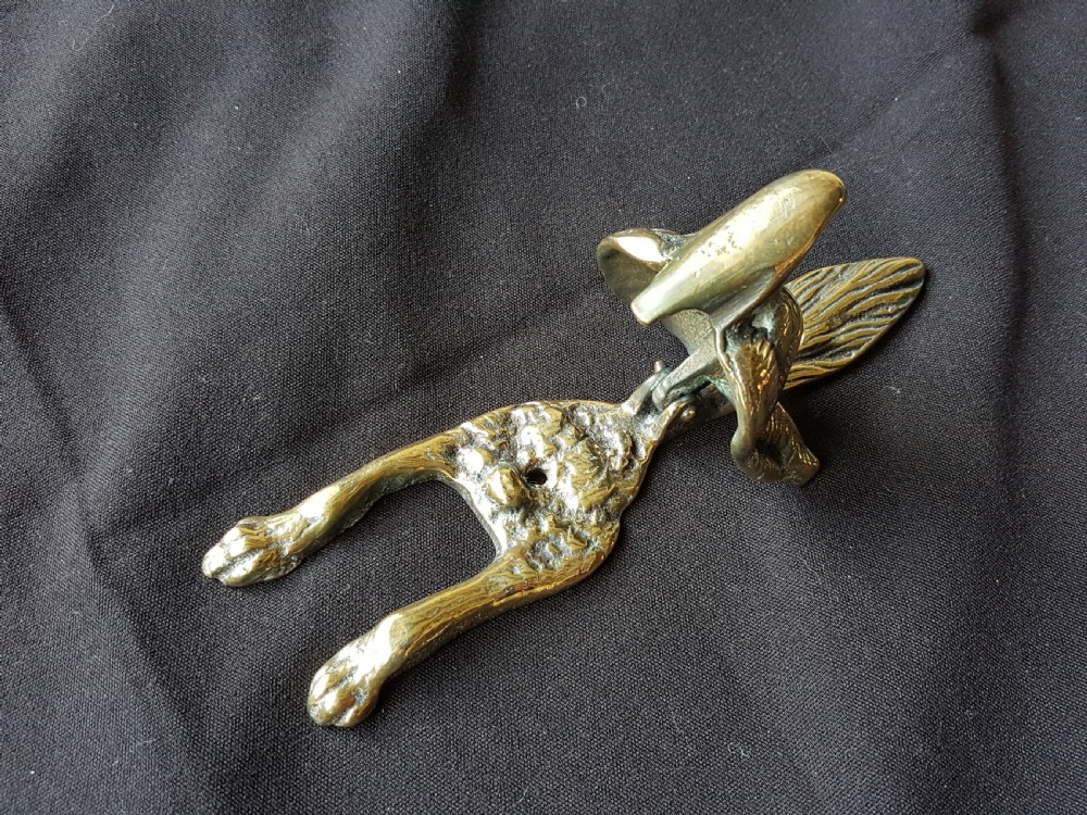 Brass Victorian Fox Door Knocker. View II