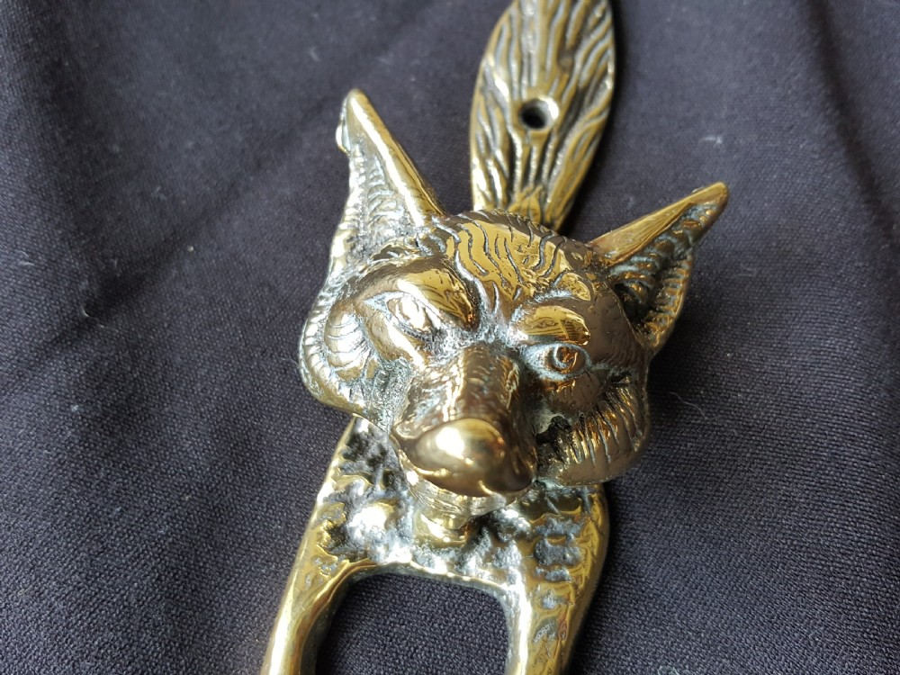 Brass Victorian Fox Door Knocker. View III