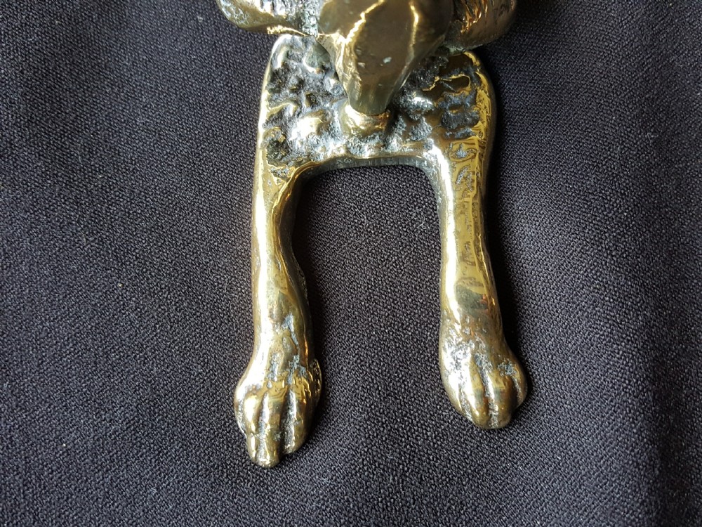 Brass Victorian Fox Door Knocker. View IV