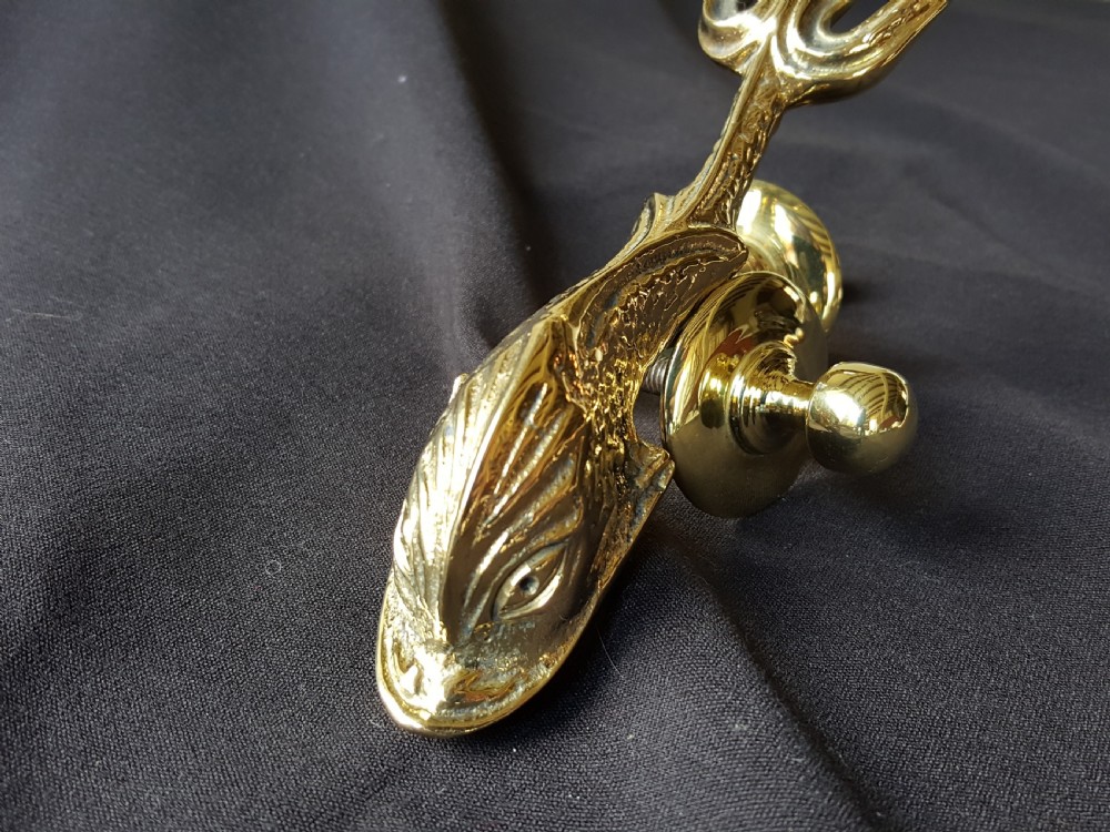 Brass Victorian Maltese Dolphin Door Knocker. View II