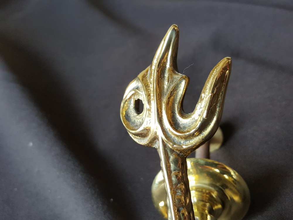 Brass Victorian Maltese Dolphin Door Knocker. View III