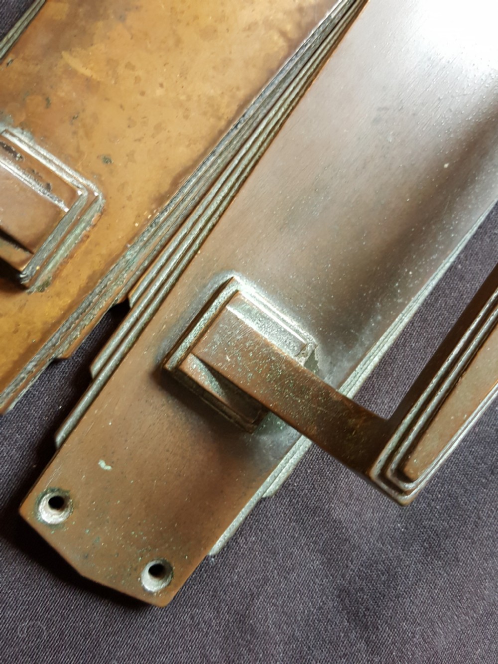 Pair of Bronze Arts & Crafts Door Pull Handles. View II