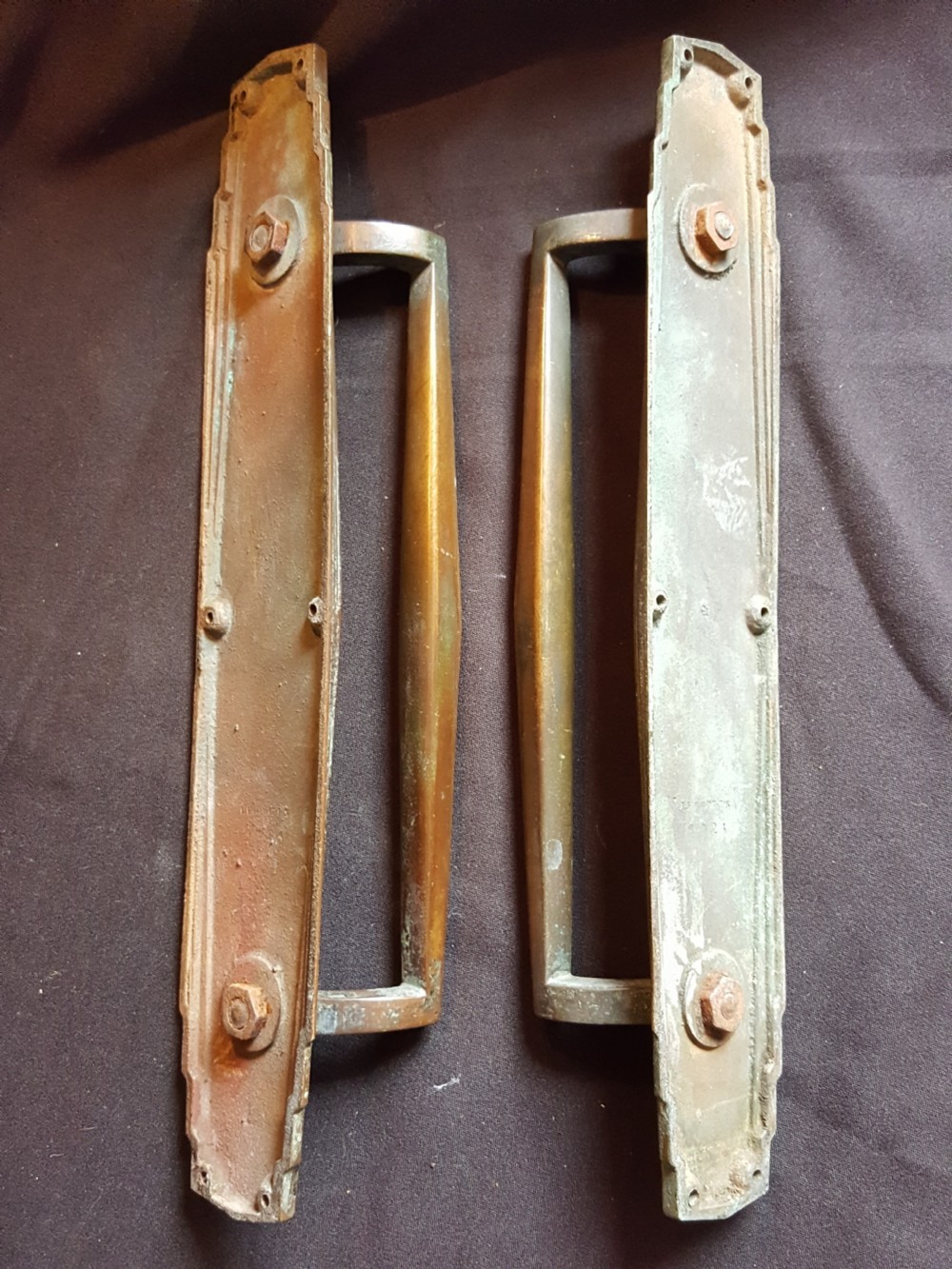 Pair of Bronze Arts & Crafts Door Pull Handles. View IV