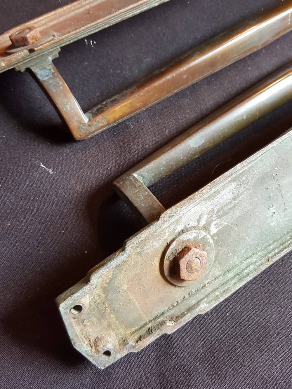 Pair of Bronze Arts & Crafts Door Pull Handles. View V