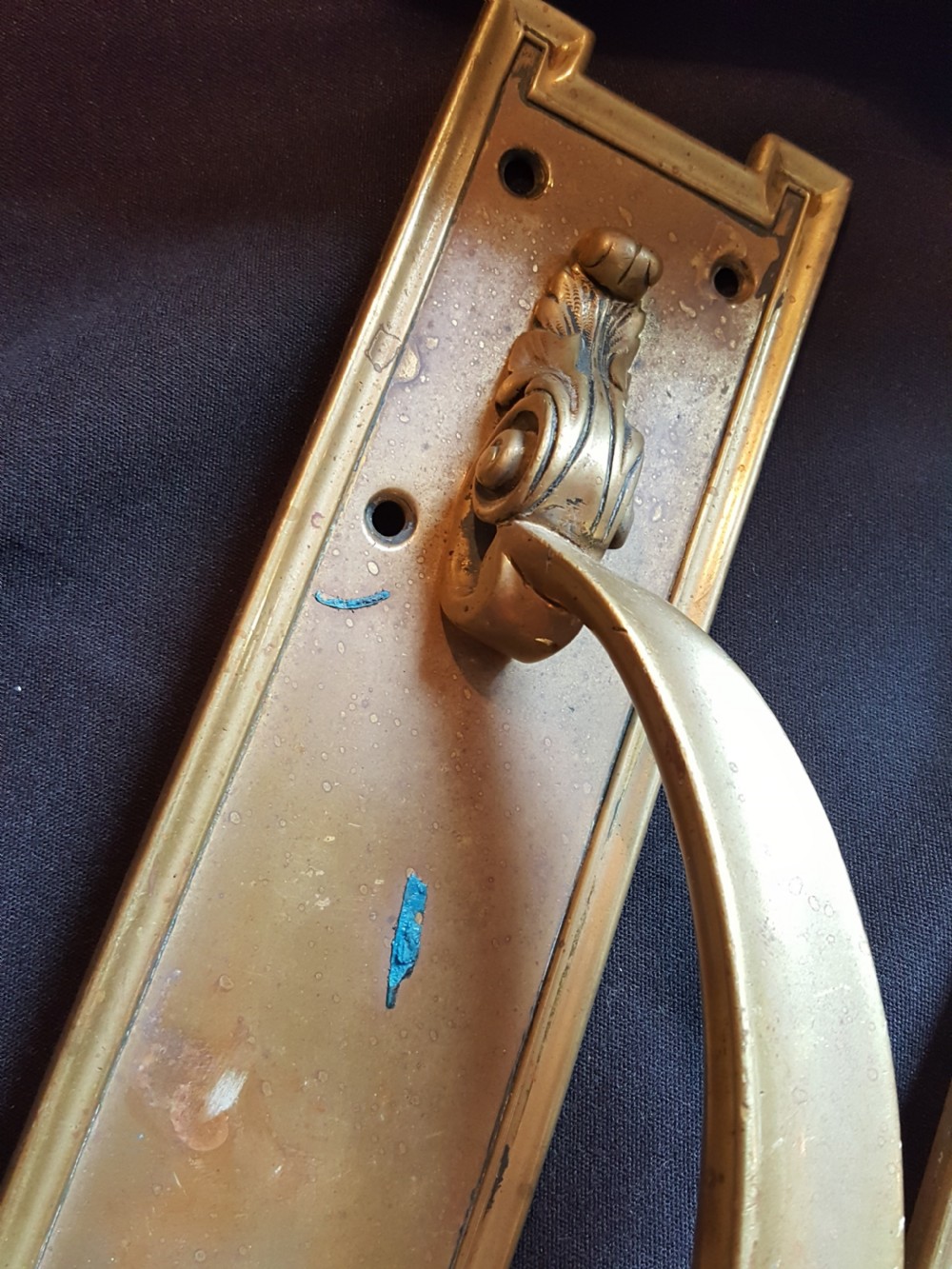 Pair of Brass Victorian Door Pull Handles. View II