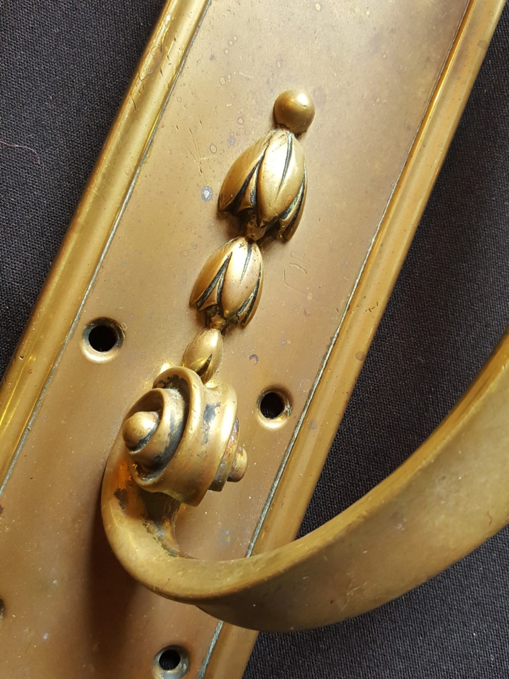 Pair of Brass Victorian Door Pull Handles. View V