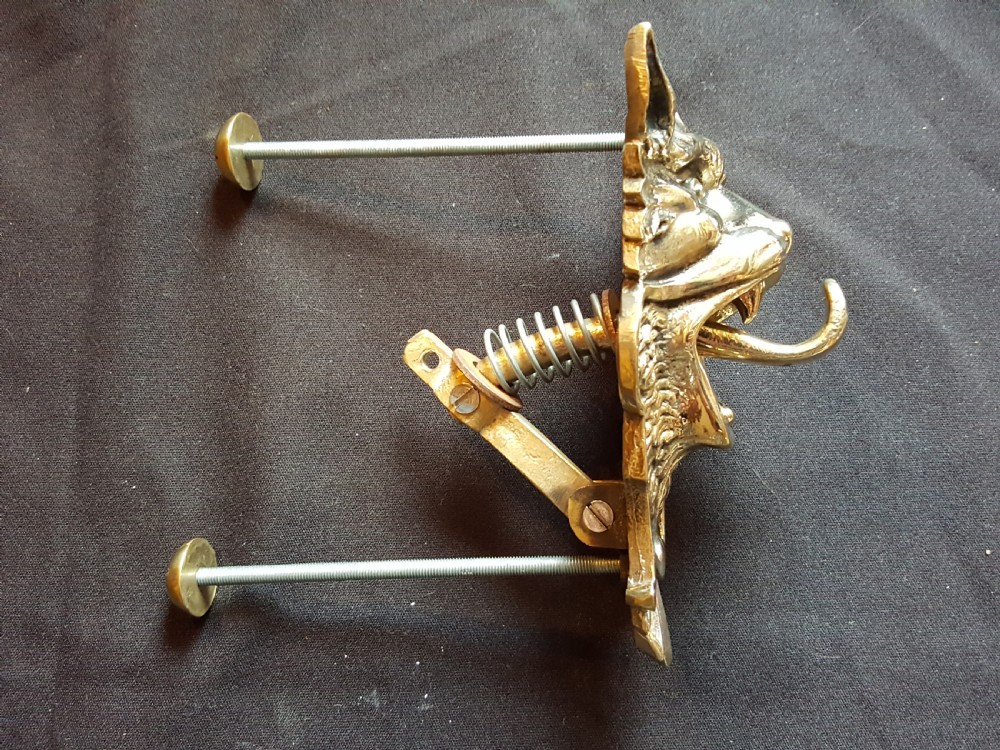 Brass Georgian Dragon Head Bell Pull. View II