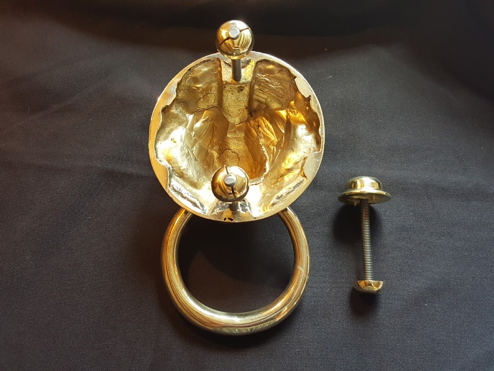 Brass Victorian Lion Head Door Knocker. View III