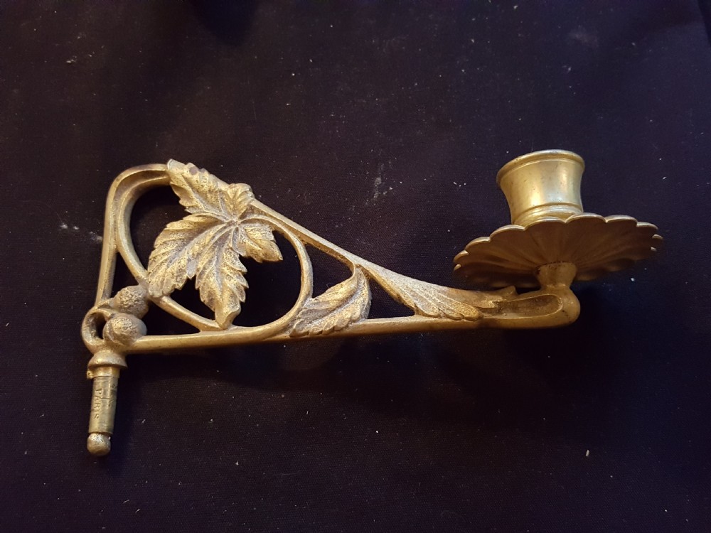 One Pair of Double Victorian Brass Candle Sconces. View III