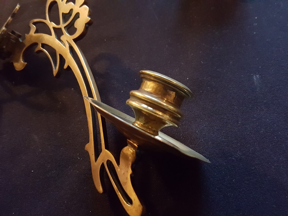 One Pair of Bronze Art Nouveau Candle Sconces. View IV