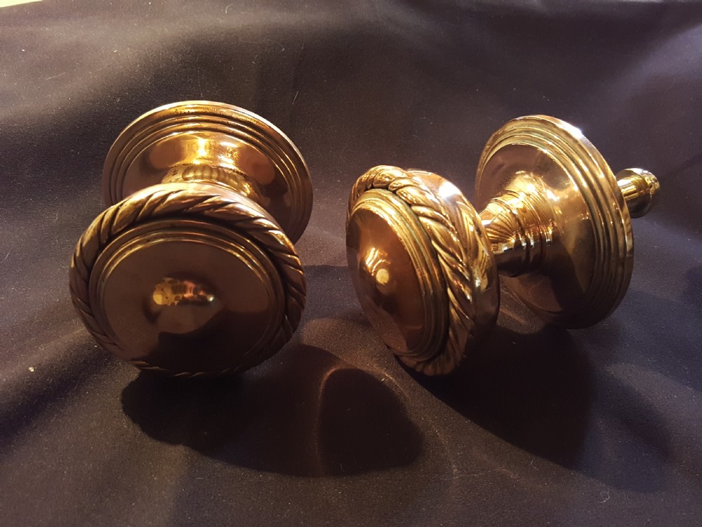 One Pair of Large Bronze Victorian Door Knobs.