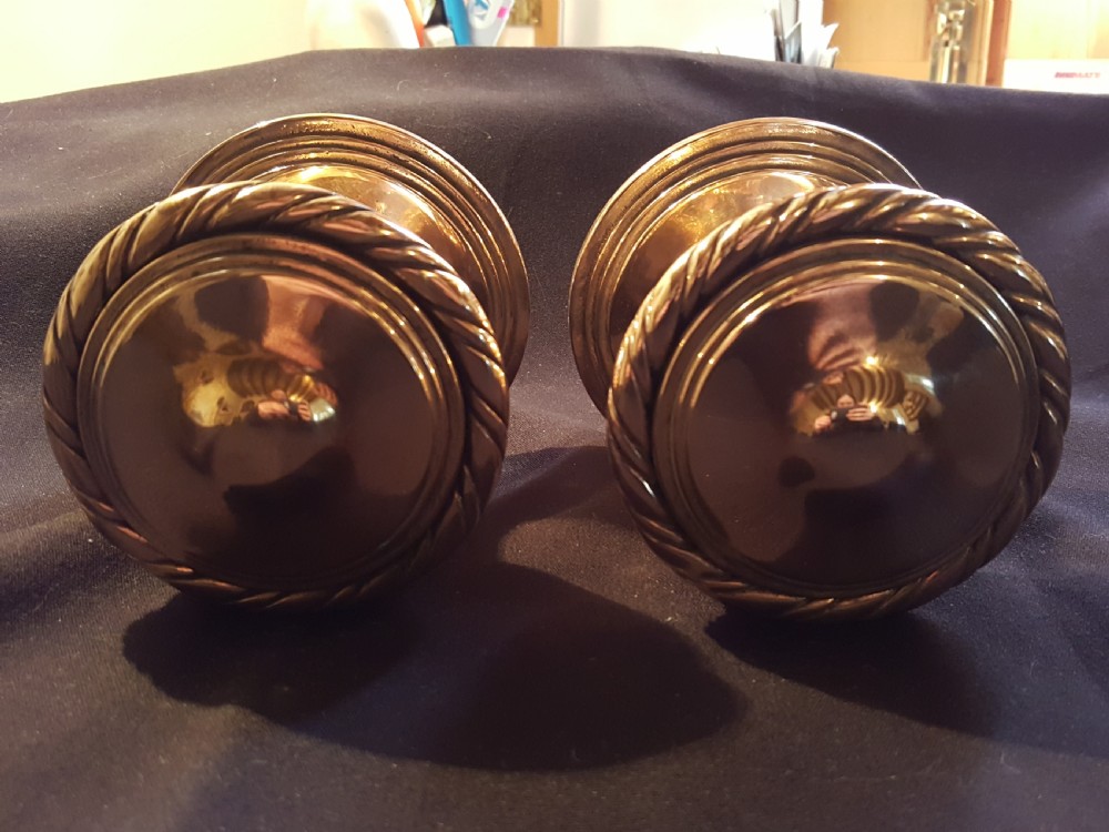One Pair of Large Bronze Victorian Door Knobs. View II