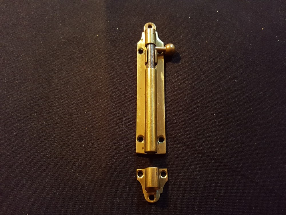 One Victorian Brass Bolt with Keep.