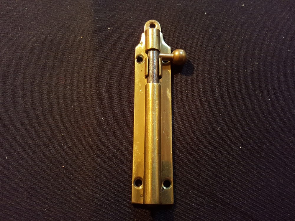 One Victorian Brass Bolt with Keep. View IV