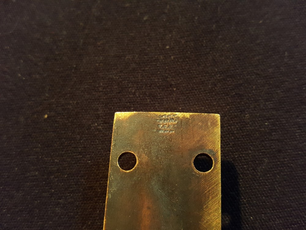 One Victorian Brass Bolt with Keep. View VII