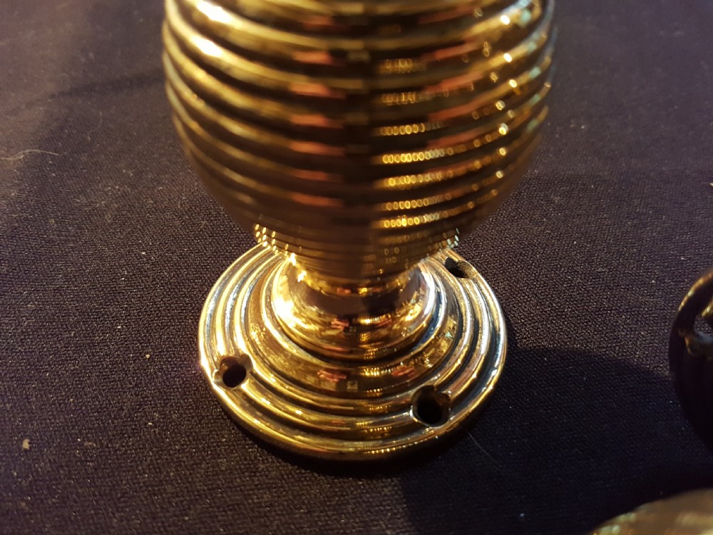 One Pair of Brass Victorian Bee-hive Door Knobs. View III