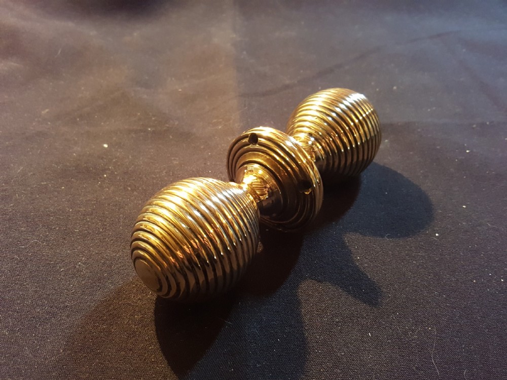 One Pair of Brass Victorian Bee-hive Door Knobs.