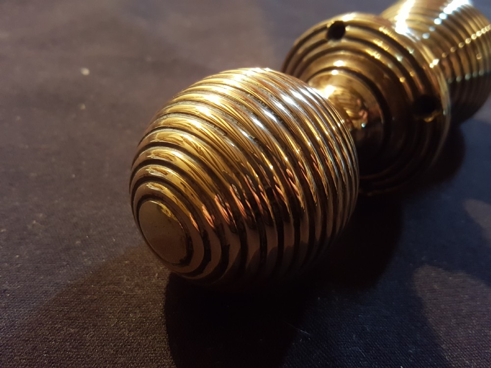 One Pair of Brass Victorian Bee-hive Door Knobs. View II