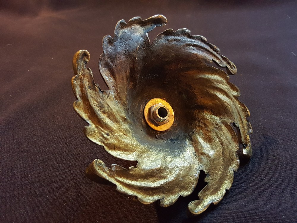 One Victorian Cast Brass Ceiling Rose. View V