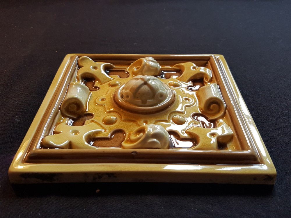 One Singular Victorian Ceramic Tile. View II