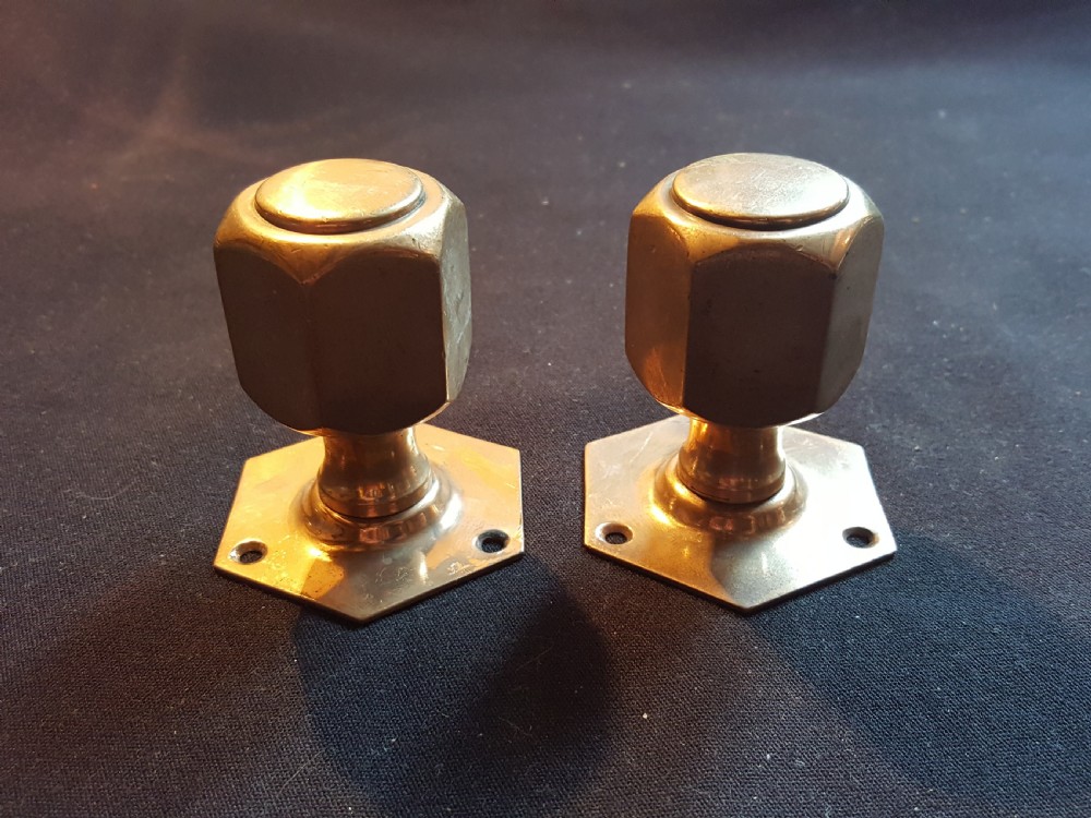 One Pair of Rare Brass Victorian Door Knobs. View III
