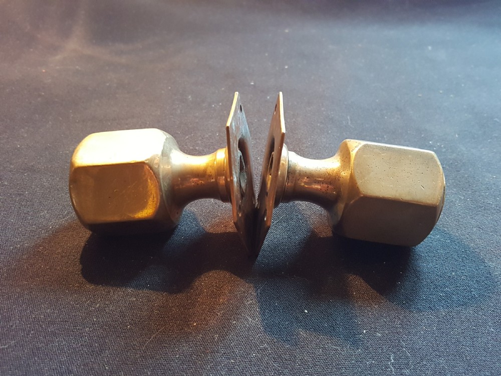 One Pair of Rare Brass Victorian Door Knobs. View V