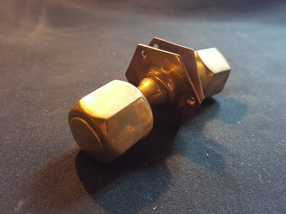 One Pair of Rare Brass Victorian Door Knobs. View VI