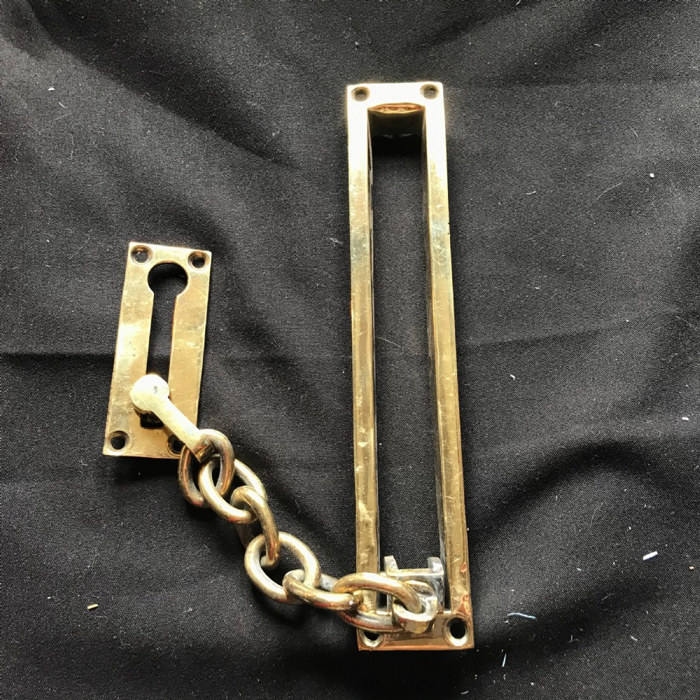 Victorian Brass Unusual Night Door Chain.