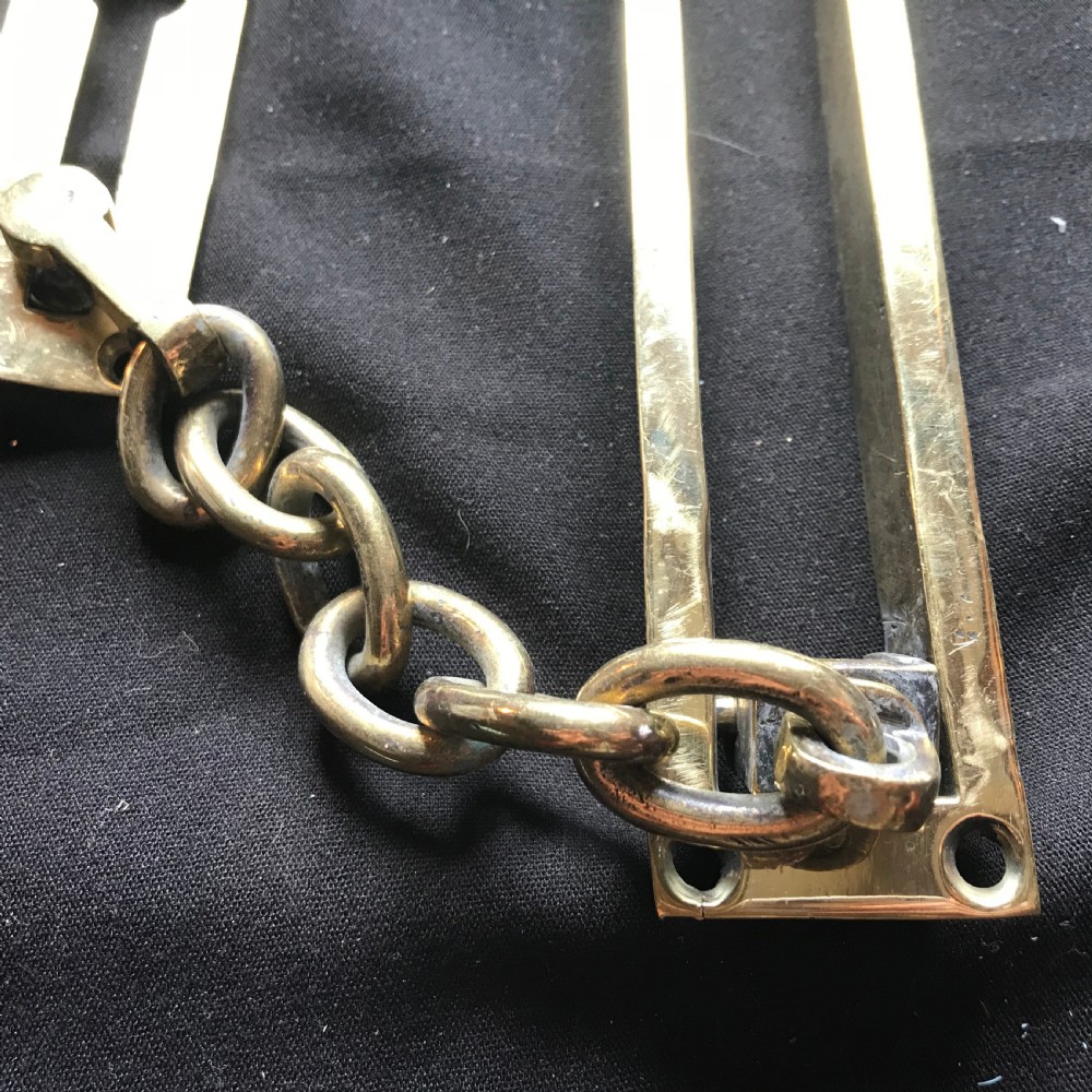 Victorian Brass Unusual Night Door Chain. View III