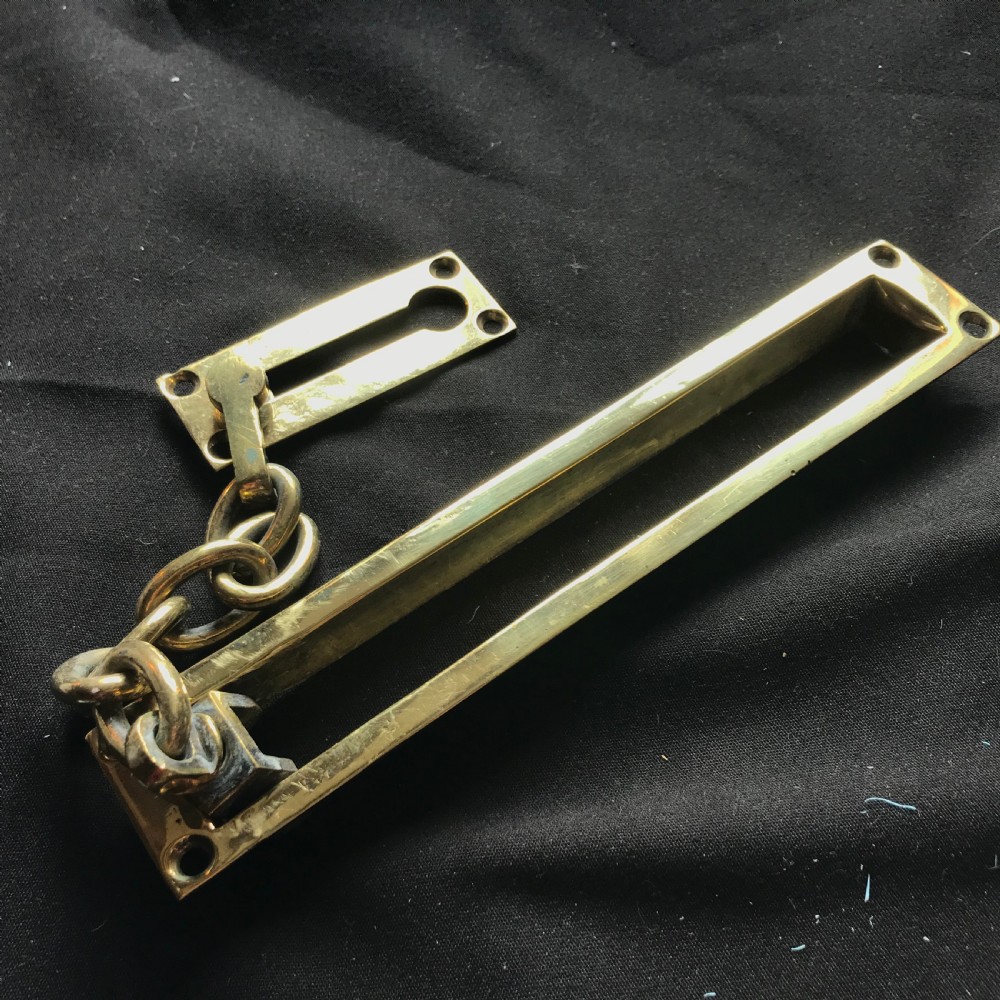 Victorian Brass Unusual Night Door Chain. View IV